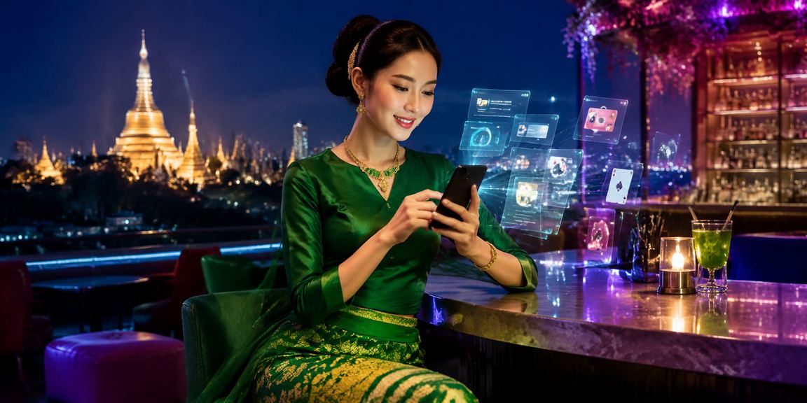ရန်ကုန် ရွှေတိဂုံဘုရားအနားတွင် ဂိမ်းကစားသူများ၏ ပုံရိပ်